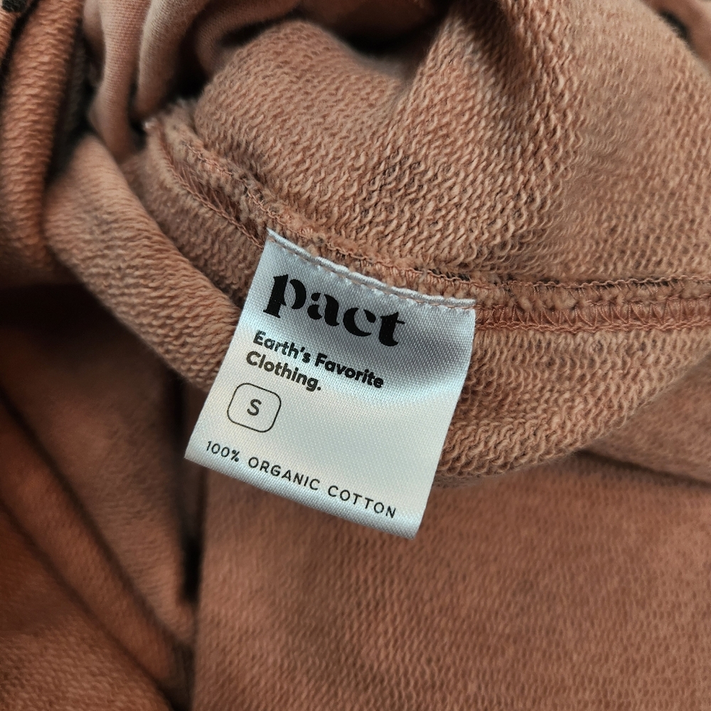 Pact Clay Pink Organic Cotton 3/4 Sleeve Sweatshirt Dress Women's Size Small - Picture 7 of 7
